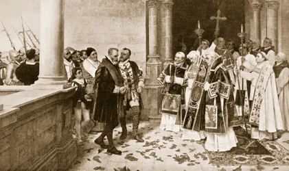 Karl V går in i ett kloster vid St. Yuste